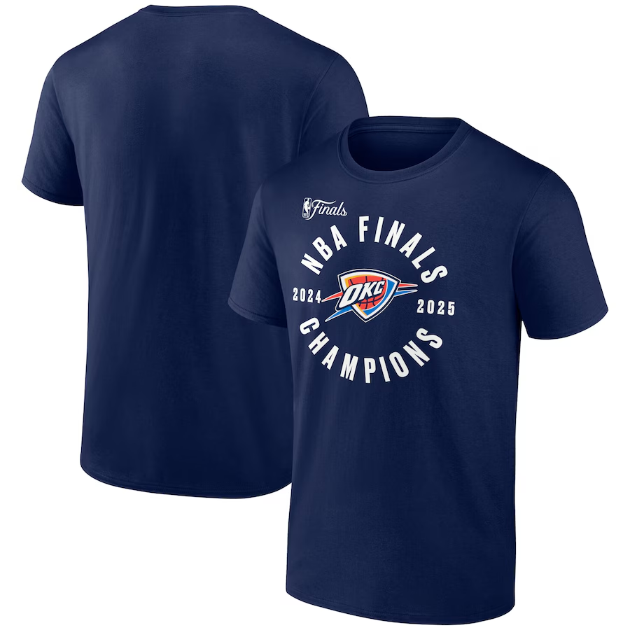 Men 2025 NBA Oklahoma City Thunder blue T shirt->oklahoma city thunder->NBA Jersey